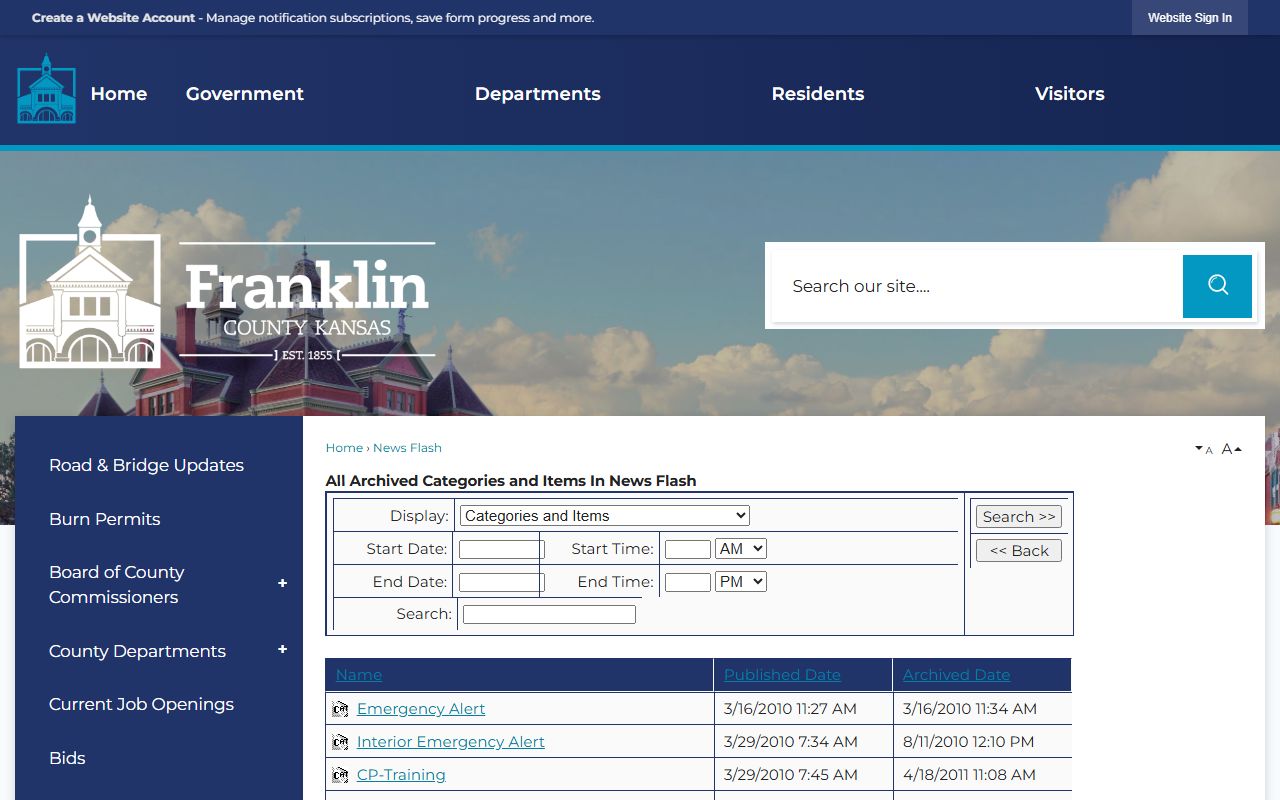 Franklin County archived Fourth Judicial District court notices