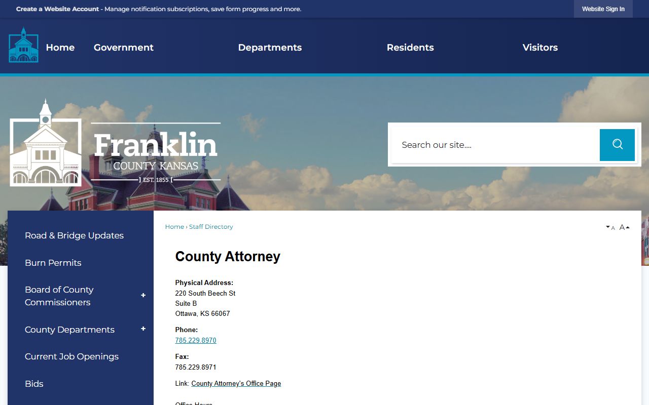 Franklin County Attorney staff directory
