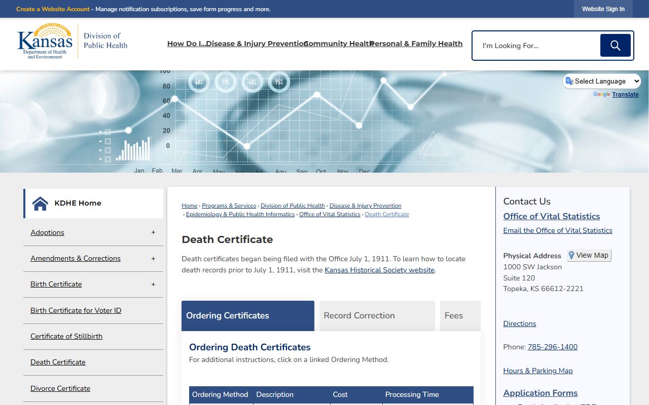 Franklin County divorce records KDHE divorce certificate source