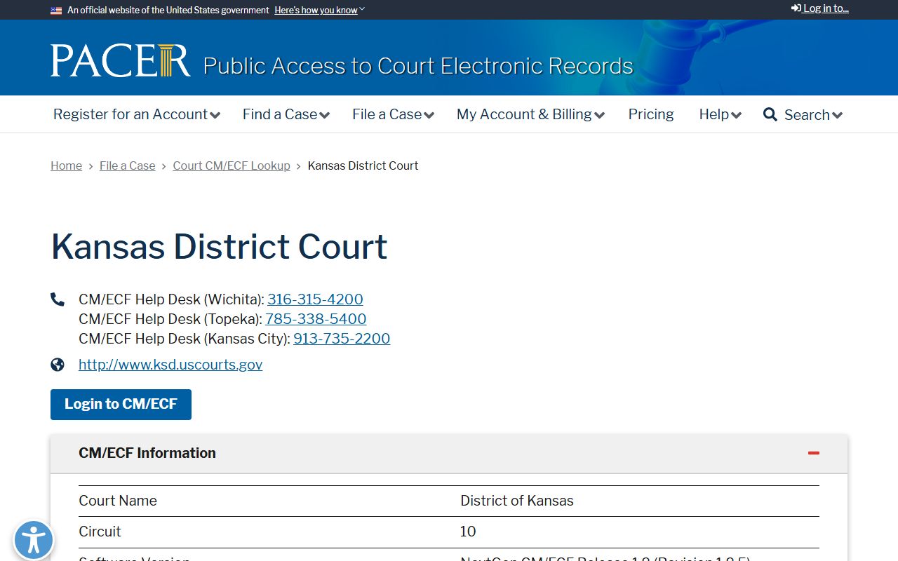Franklin County probate records federal PACER Kansas lookup distinction