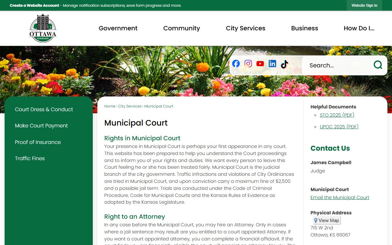 Franklin County traffic court records Ottawa Municipal Court source