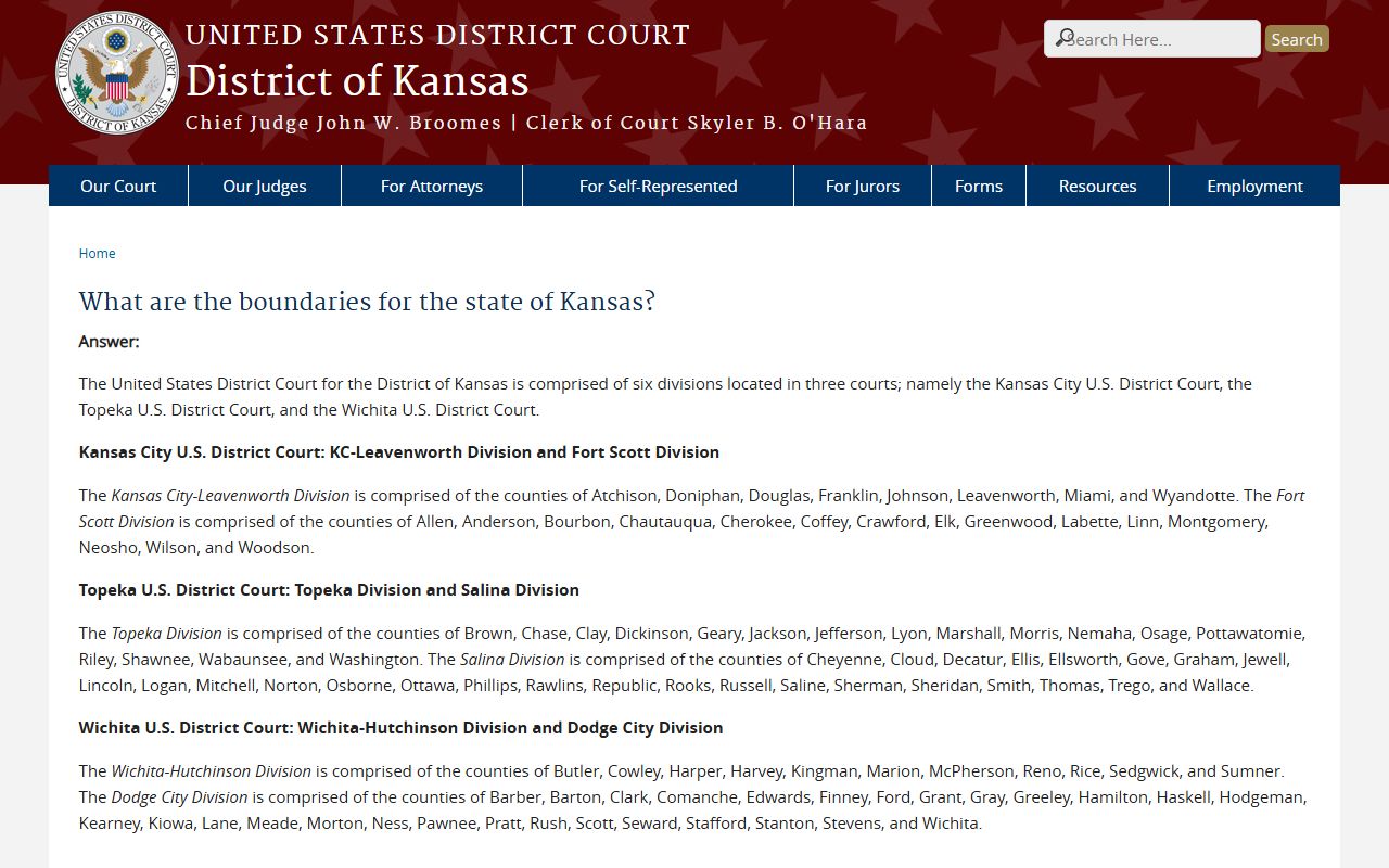 Franklin County warrant records District of Kansas boundaries reference
